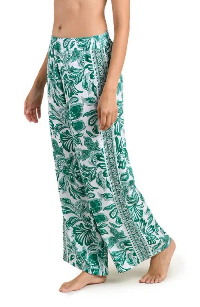 La Blanca Botanical Brocade Wide Leg Cover-up Pants In Green