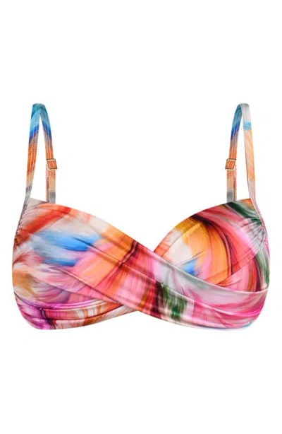 La Blanca Feathered Impression Bikini Top In Multi