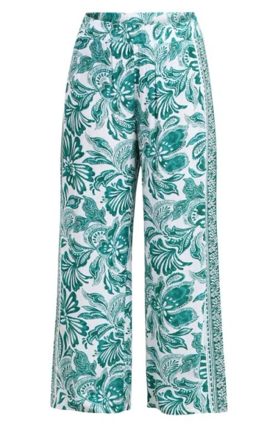 La Blanca Botanical Brocade Wide Leg Cover-up Pants In Green