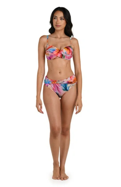 La Blanca Feathered Impression Bikini Top In Multi