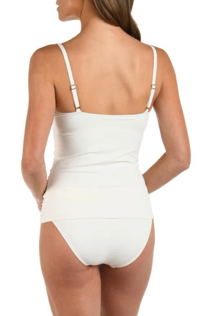La Blanca Island Goddess Underwire Tankini Swim Top In White