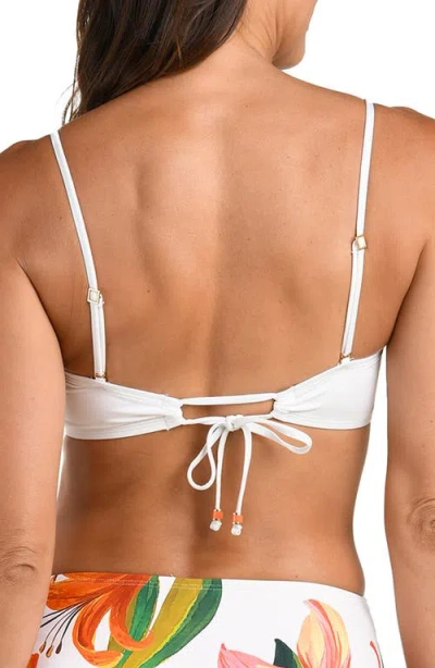 La Blanca Jungle Blossoms Twisted Bandeau Bikini Top In Multi