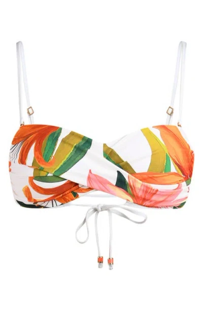La Blanca Jungle Blossoms Twisted Bandeau Bikini Top In Multi