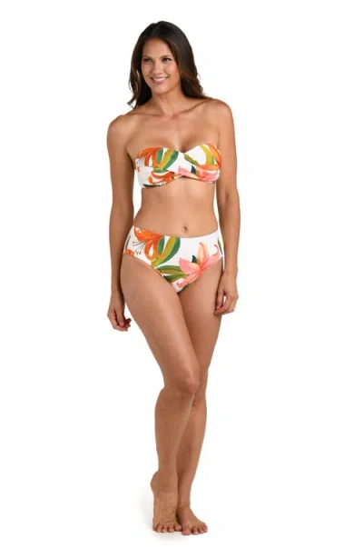 La Blanca Jungle Blossoms Twisted Bandeau Bikini Top In Multi