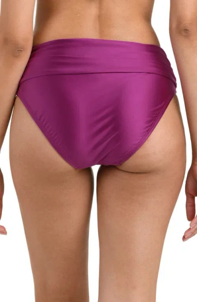 La Blanca Earth Twisted Bikini Bottoms In Purple