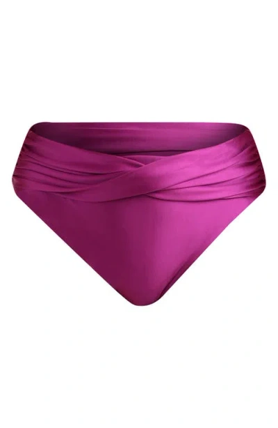 La Blanca Earth Twisted Bikini Bottoms In Purple