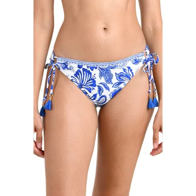 La Blanca Botanical Brocade Side Tie Bikini Bottoms In Multi