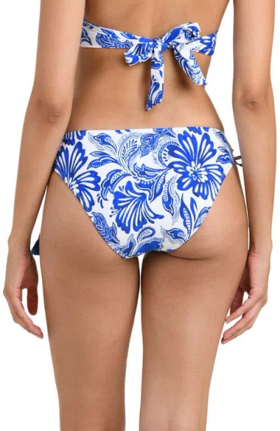 La Blanca Botanical Brocade Side Tie Bikini Bottoms In Multi