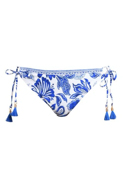 La Blanca Botanical Brocade Side Tie Bikini Bottoms In Multi