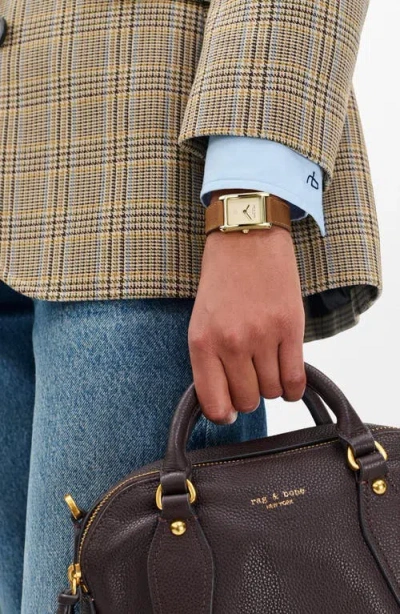 Rag & Bone Brynn Leather Strap Watch, 22.5mm In Gold