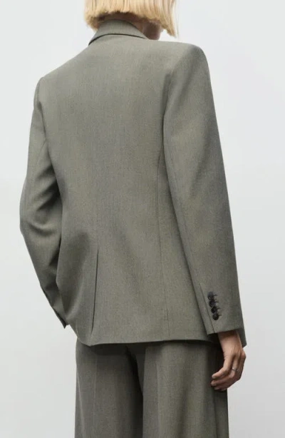 Mango Straight Fit One-button Suit Blazer In Gray