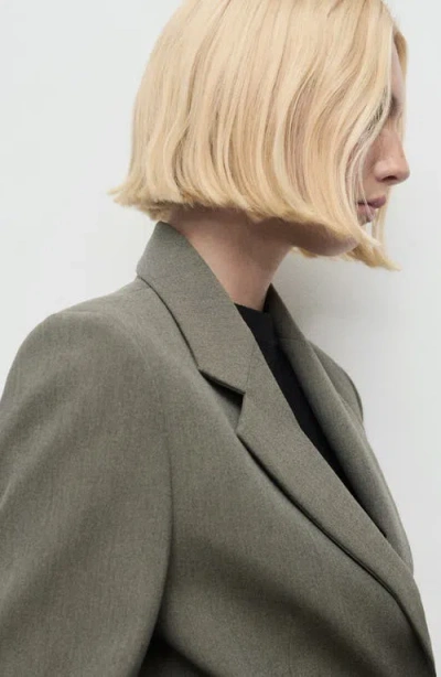 Mango Straight Fit One-button Suit Blazer In Gray