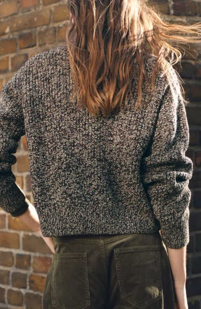 Mango Mélange Zip-up Cardigan In Brown