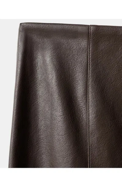Mango Faux Leather Midi Pencil Skirt In Brown