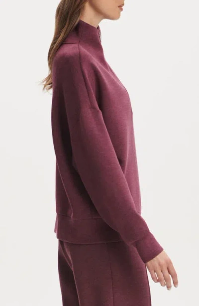 Varley Hawley Half-zip Sweatshirt In Burgundy