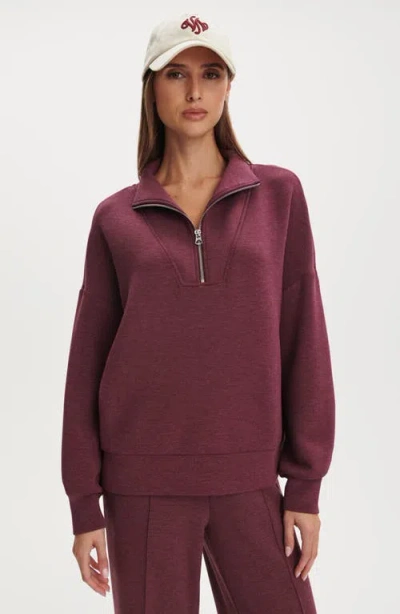 Varley Hawley Half-zip Sweatshirt In Burgundy