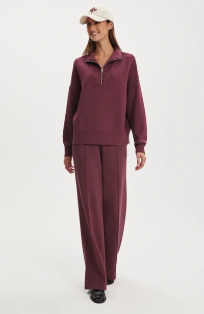 Varley Hawley Half-zip Sweatshirt In Burgundy