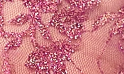 Mapalé Mapale Embroidered Mesh Corset & Thong Set In Pink