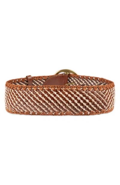 Sam Edelman Woven Leather Belt In Brown