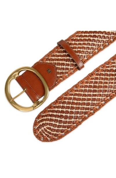 Sam Edelman Woven Leather Belt In Brown