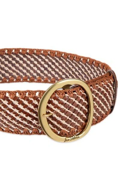 Sam Edelman Woven Leather Belt In Brown