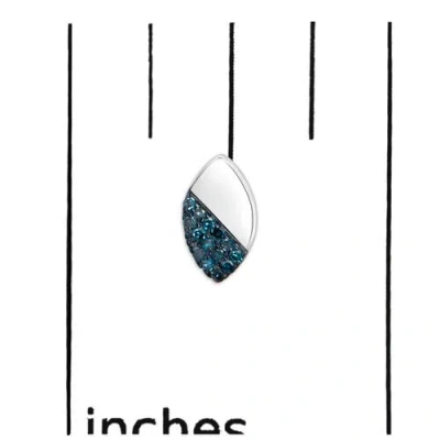 Haus Of Brilliance Silver 1/6 Ct Blue Diamond And Mirror Polish Pear Shape Stud Earrings In Blue