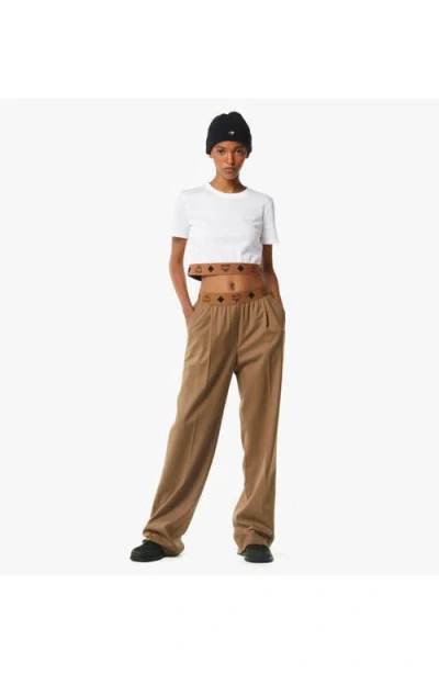 Mcm Monogram Pants In Brown