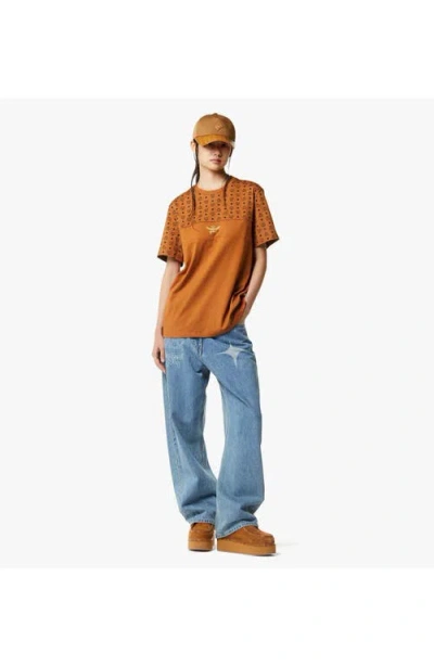 Mcm Monogram Print T-shirt In Brown
