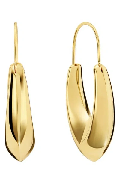 Athra Luxe Long Pointed Hoop Earrings In Gold