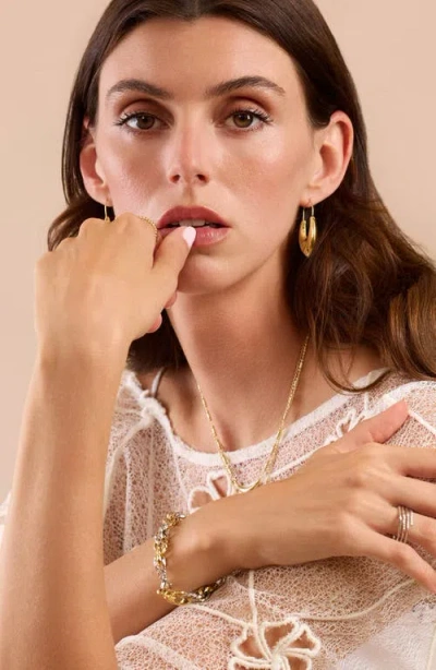 Athra Luxe Long Pointed Hoop Earrings In Gold