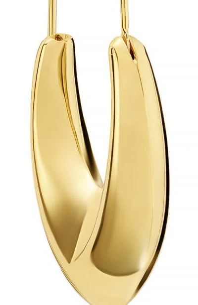 Athra Luxe Long Pointed Hoop Earrings In Gold
