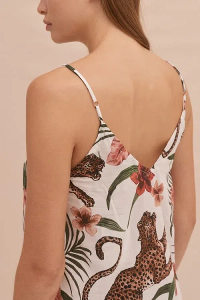 Desmond & Dempsey Slip Nightie In Neutral