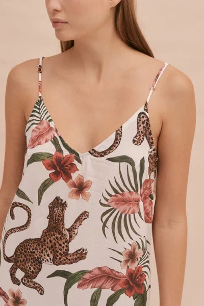 Desmond & Dempsey Slip Nightie In Neutral