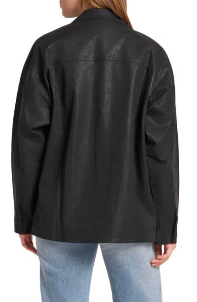 Matty M . Dom Coated Denim Trucker Jacket In Black