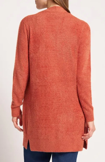 Matty M . Claire Longline Open Front Cardigan In Red