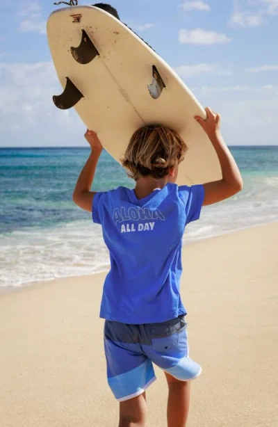 Feather 4 Arrow Kids' Colorblock Scallop Board Shorts In Multi