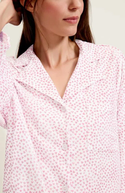 Petite Plume Olivia Wide Leg Pima Cotton Pajamas In Pink