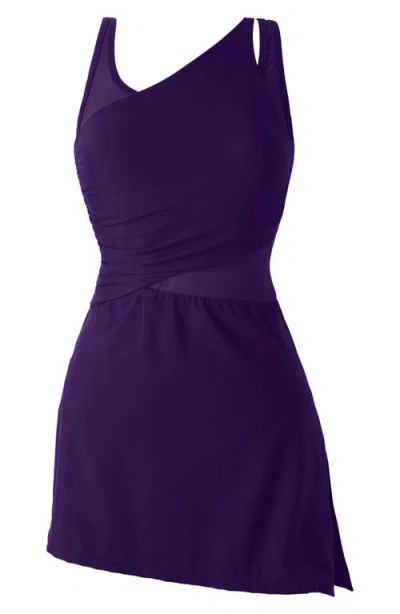 Miraclesuit ® Network News Alina Skirted One-piece Swimsuit In Purple