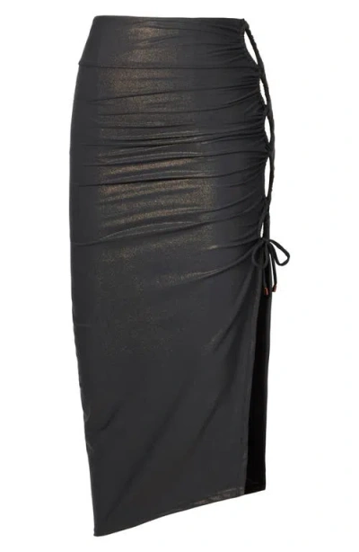 Magicsuit ® Block Party Ruched Side Tie Convertible Cover-up Maxi Skirt In Brown