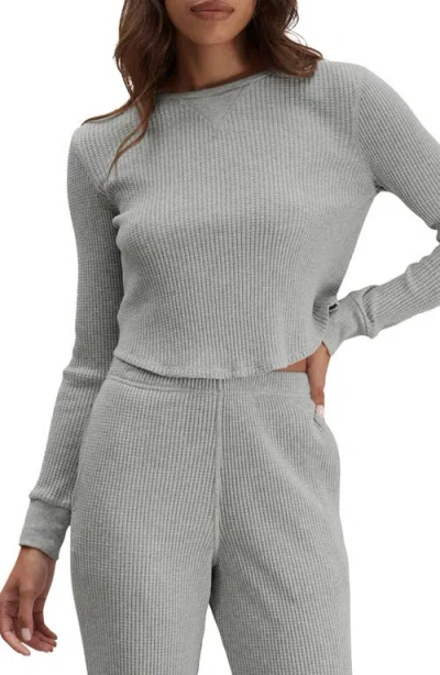 Lunya Wafflesoft Crew Neck Long Sleeve In Gray