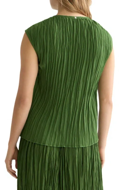 Scotch & Soda Tie Front Micropleat Top In Green