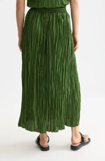 Scotch & Soda Pleated Drawstring Midi Skirt In Green