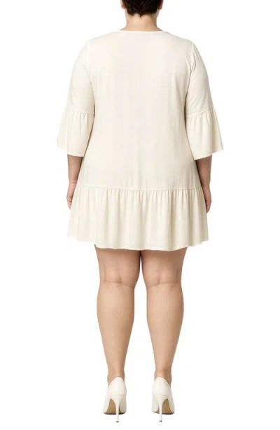 Standards & Practices Lace Trim Drop Waist Dress In White