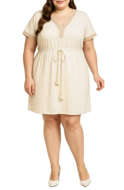 Standards & Practices Lace Trim Minidress In White