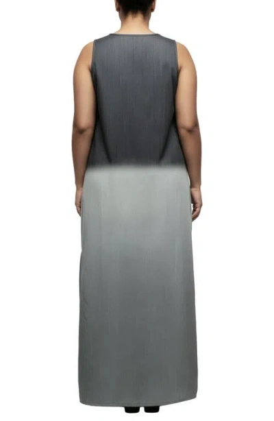 Standards & Practices Ombré Dip Dye Sleeveless Maxi Dress In Gray