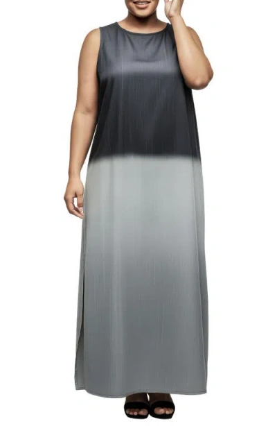 Standards & Practices Ombré Dip Dye Sleeveless Maxi Dress In Gray