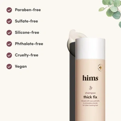 Hims & Hers Thick Fix Shampoo Thickening, Strengthening, Saw Palmetto & Niacinamide Formula In Neutral