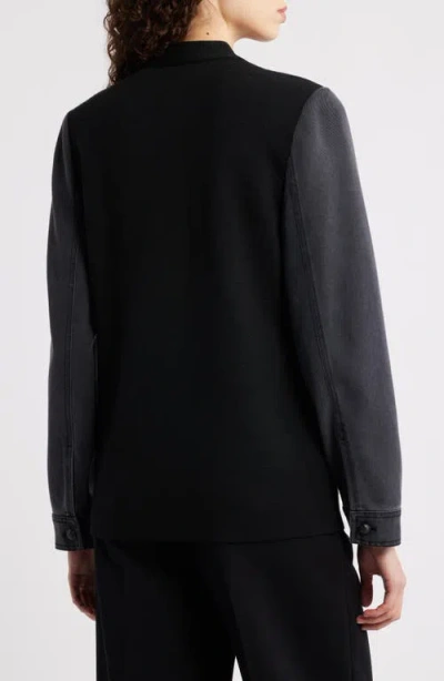 Kobi Halperin Naomi Mixed Media Cardigan In Black