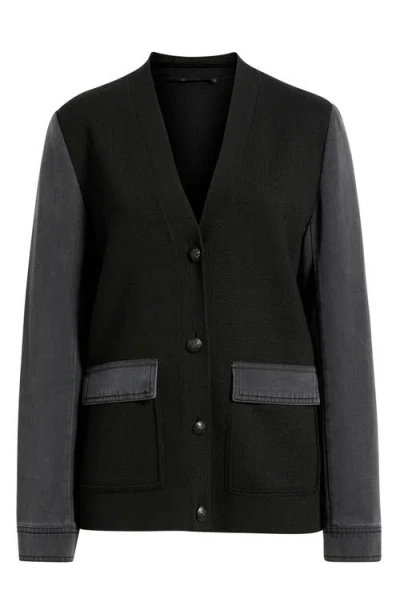 Kobi Halperin Naomi Mixed Media Cardigan In Black