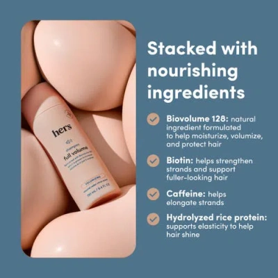 Hims & Hers Full Volume Shampoo Volumizing, Shine Enhancing, Soft Cedar & Citron Formula In Neutral